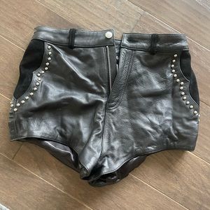 Leather shorts-never worn-